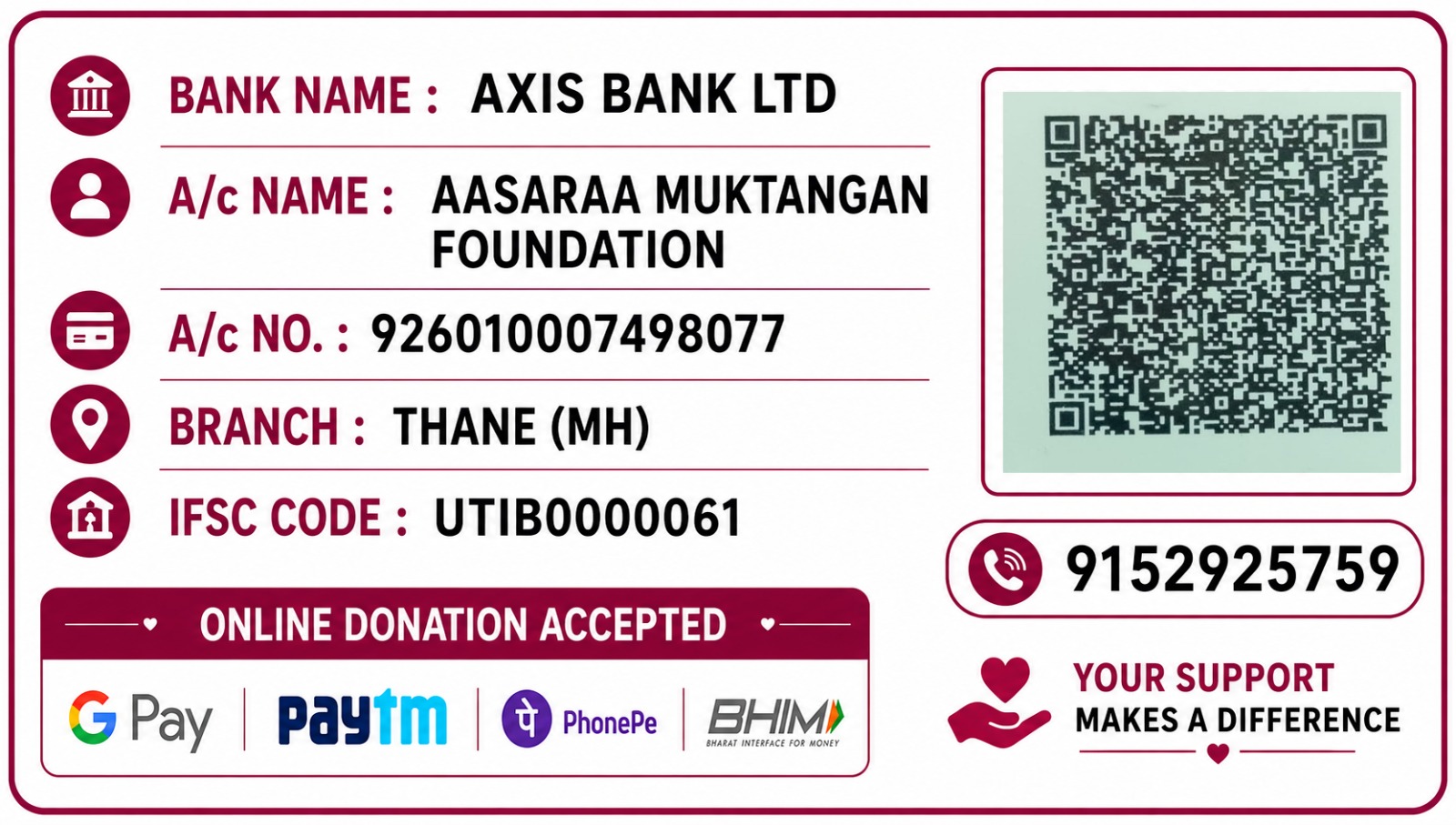 Bank Account Details